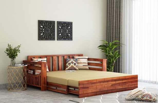 wooden futon bed