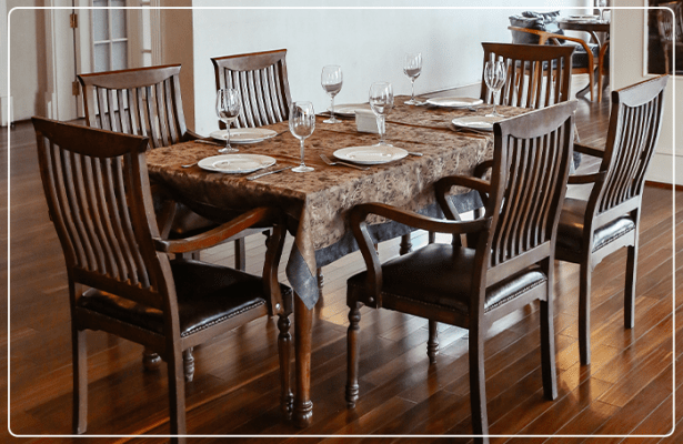 Traditional wooden dining set