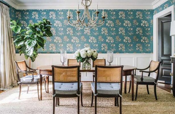 Statement Wallpaper in Dining Room