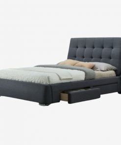 Grey Bed with side table from Instant Furniture Outlet