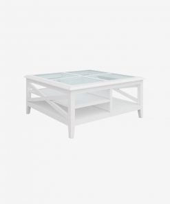 IFO Hampton Squ Coﬀee Table-Glass Top