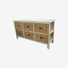 Wooden Frame Canned 6 Drawers Wide Cabinet IFO