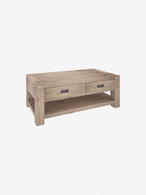 Oyster Bay Coﬀee Table 2 Drawers & Shelf by IFO