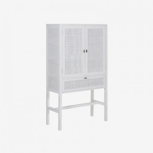 White Beltana 2 Doors 1 Drawer Tall Cabinet by IFO