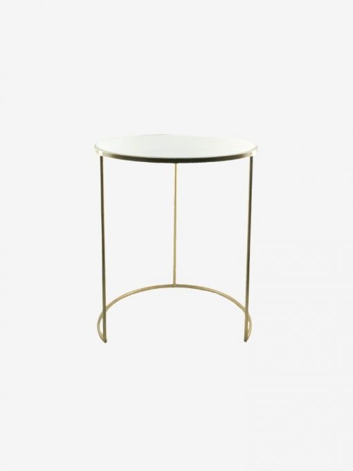 Instant Furniture Outlet S/2 Soho Round Nest Table Brass Mirr
