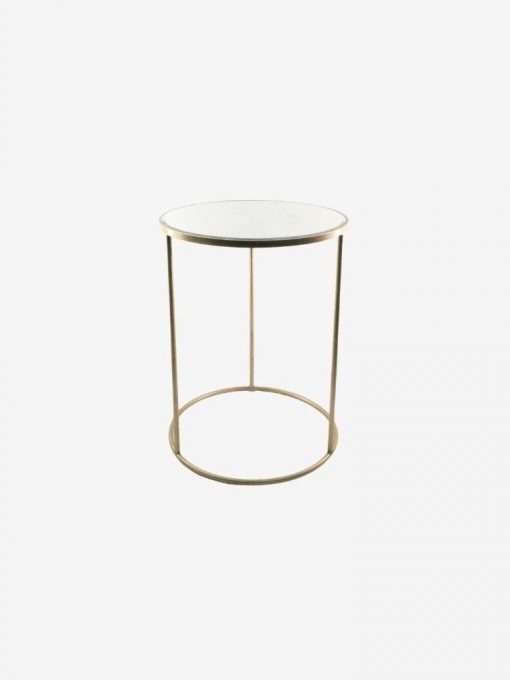 S/2 Soho Round Nest Table Brass Mirr from Instant Furniture Outlet