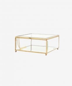 Instant furniture outlet 16CM antique brass glass box