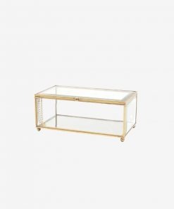Instant furniture outlet 18CM antique brass glass box