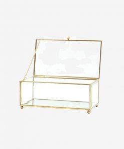 18CM antique brass glass box Instant furniture outlet