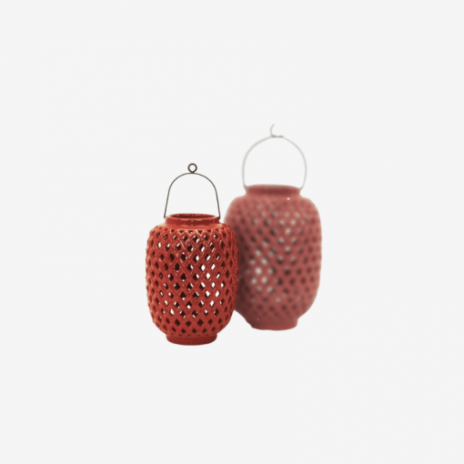 Red Ceramic Lanterns from Instant Furniture Outlet