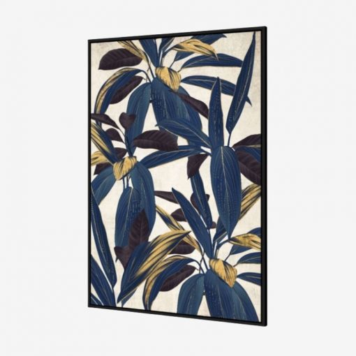 Instant Furniture Outlet Canvas Blue Leaves