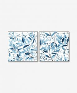 Blue & White Leaves Canva By Instant Furniture Outlet