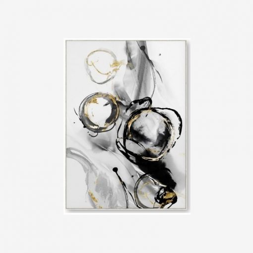 Black Gold Abstract Canvas - Instant Furniture Outlet