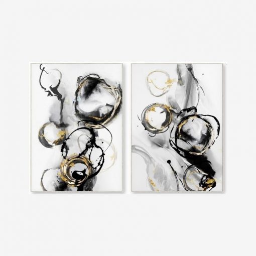 Black Gold Abstract Canvas - 2 from IFO