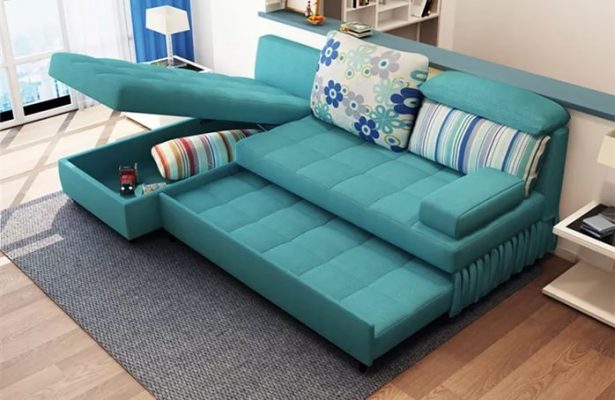 Turquoise coloured Sofa Bed 