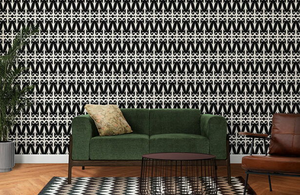 Bold pattern modern wallpaper design instant furniture outlet