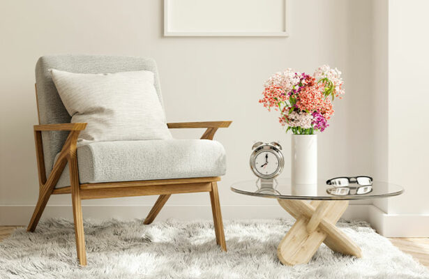 Floral decor on coffee table Instant furniture outlet