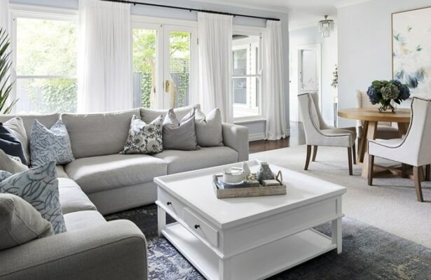 Decorating white sofa in living room instant furniture outlet