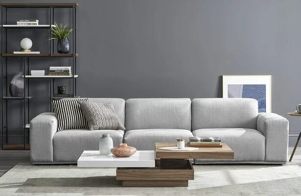 Fabric sofa in living room from instant furniture outlet